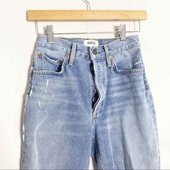Agolde Jeans Riley High Rise Straight leg Crop Jeans in Endeavor 23 - Picture 5 of 10